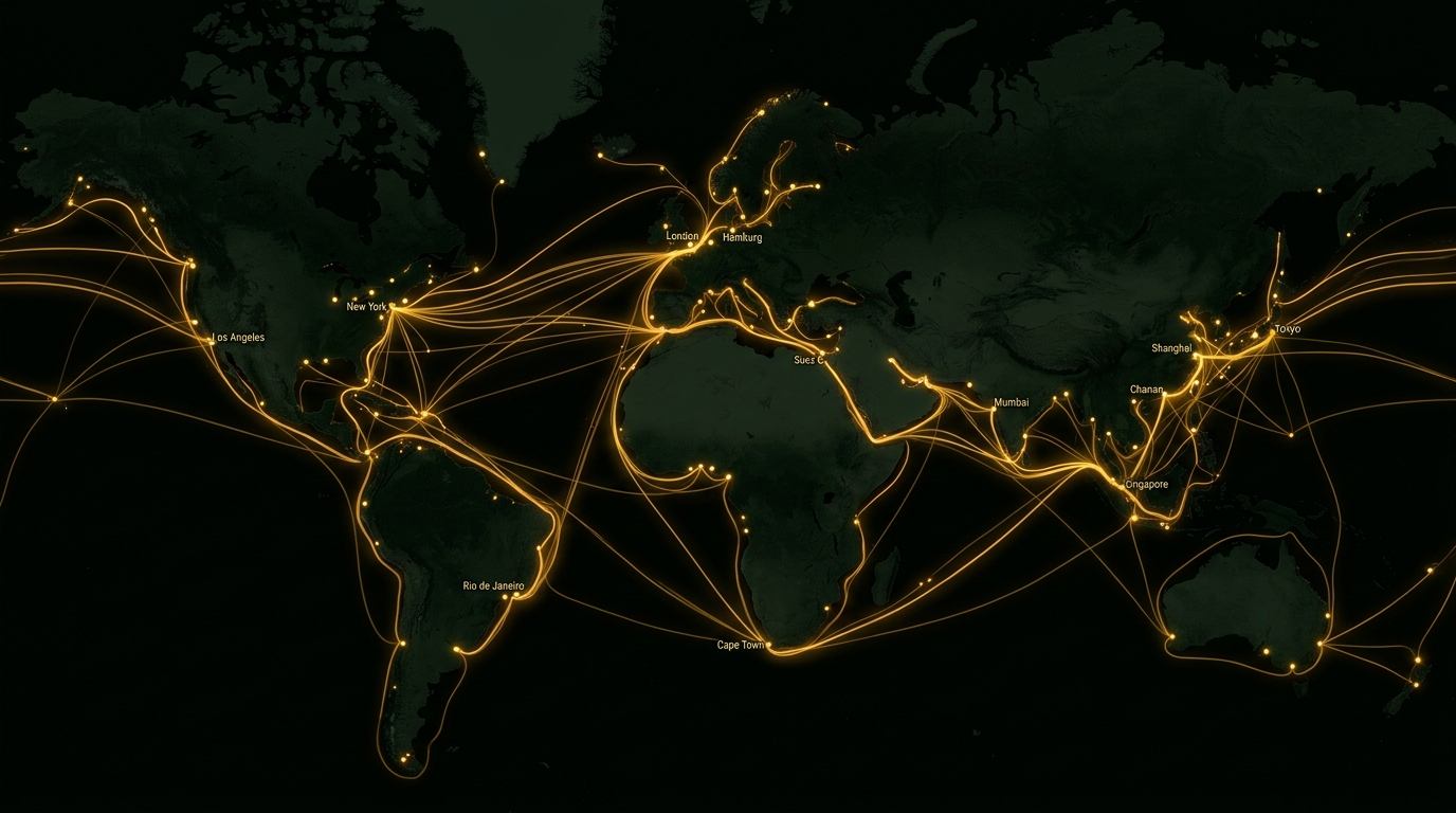 Global supply routes map